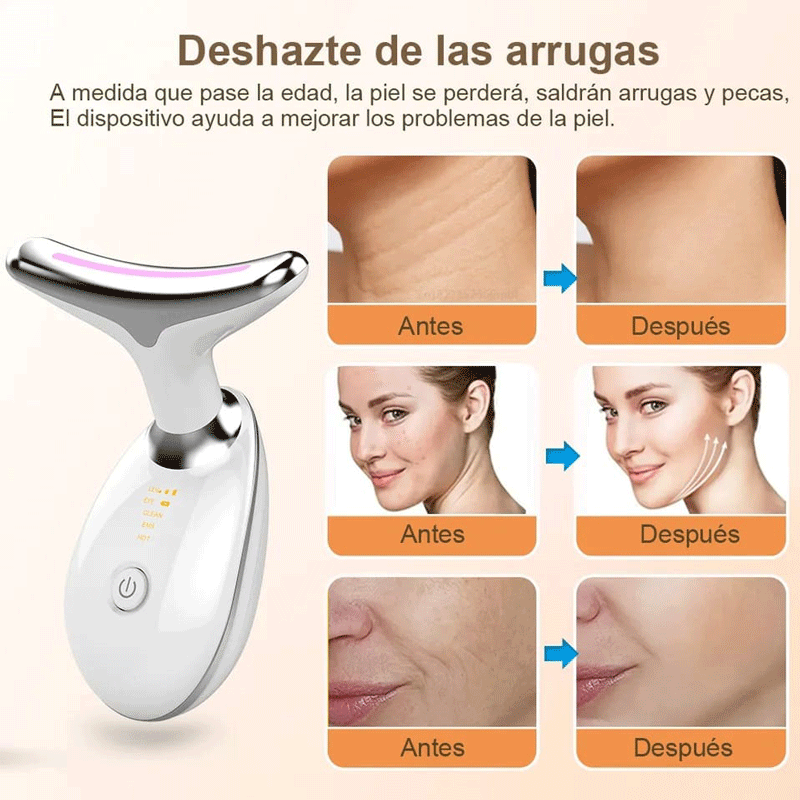 Masajeador Antiarrugas Facial con 7 Luces LED